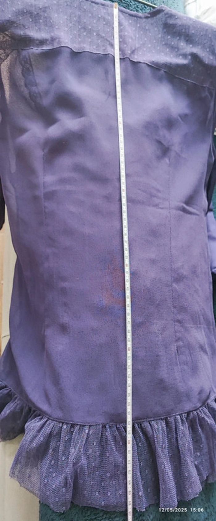 Chemise mousseline transparente violet T36 - photo numéro 7