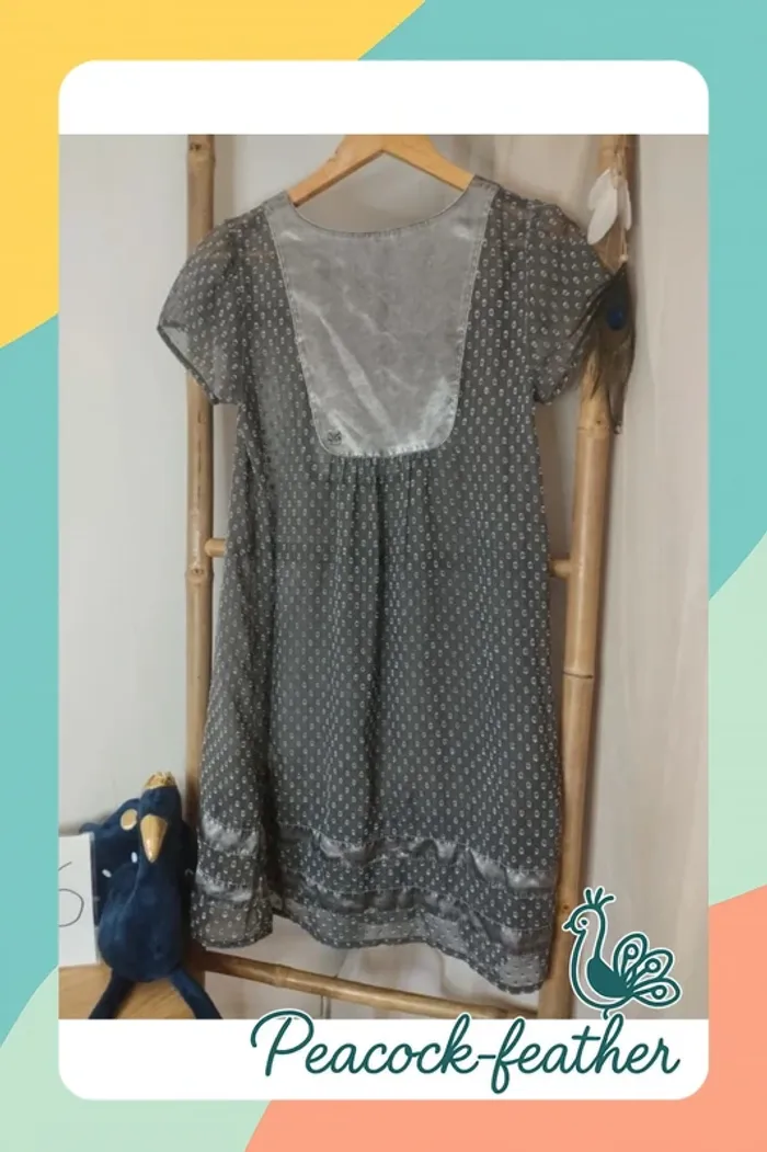 Robe grise voilage cop copine 36 - photo numéro 8