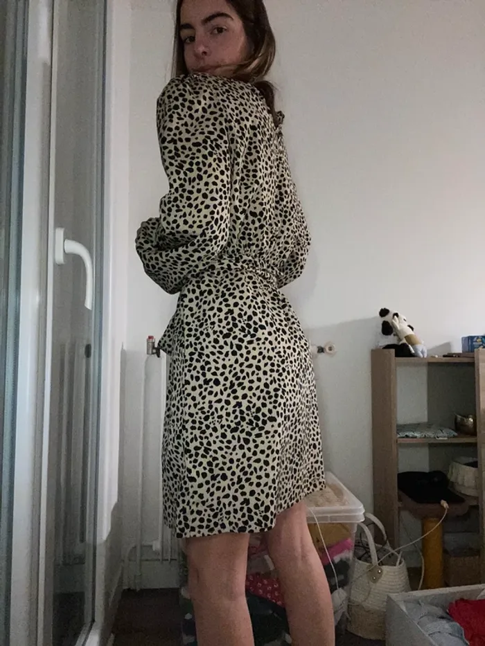 Robe à motifs beige/noir - Shein - photo numéro 2