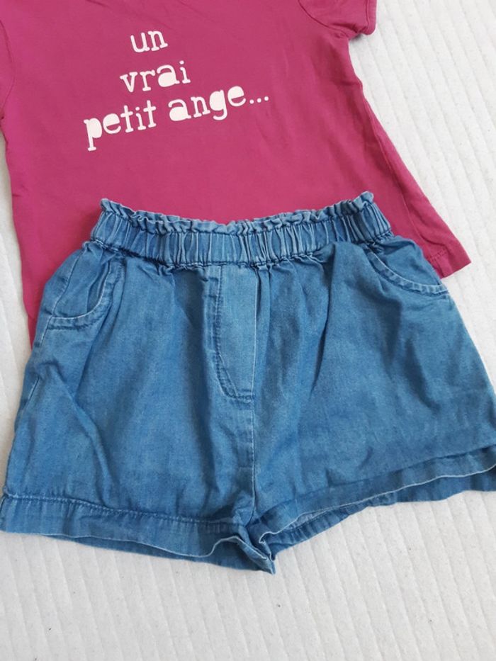 Tenue tee shirt et short 18/24 mois - photo numéro 2