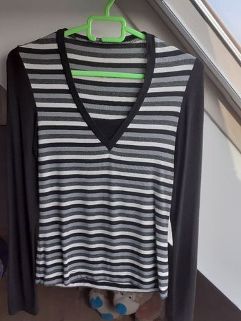 T-shirt rayé Blanc/Noir 38