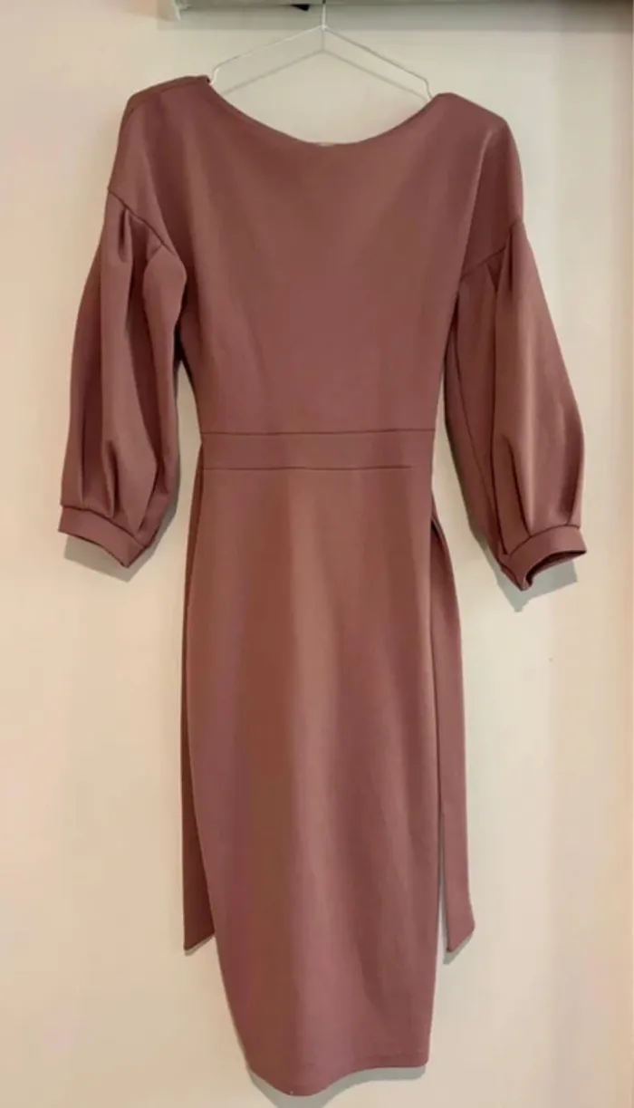 Robe rose poudré mi-longue Boohoo – Taille 38 - photo numéro 5