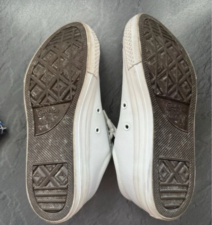 Converse cuir blanche T36 - photo numéro 3