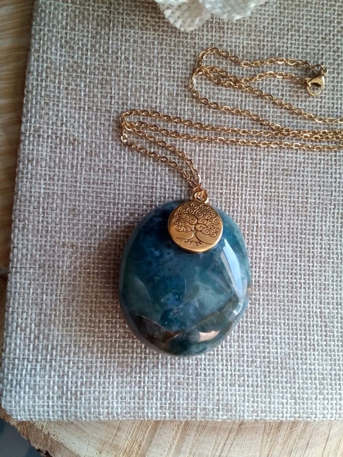 Collier pierre naturelle d'agate indienne - photo numéro 5