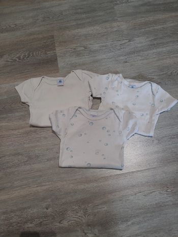 3 bodies mixte manches courtes blanc