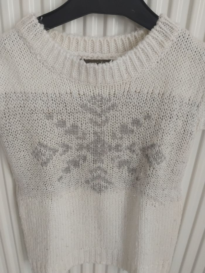 Pull manches courtes blanc in extenso fille 4 ans - photo numéro 3