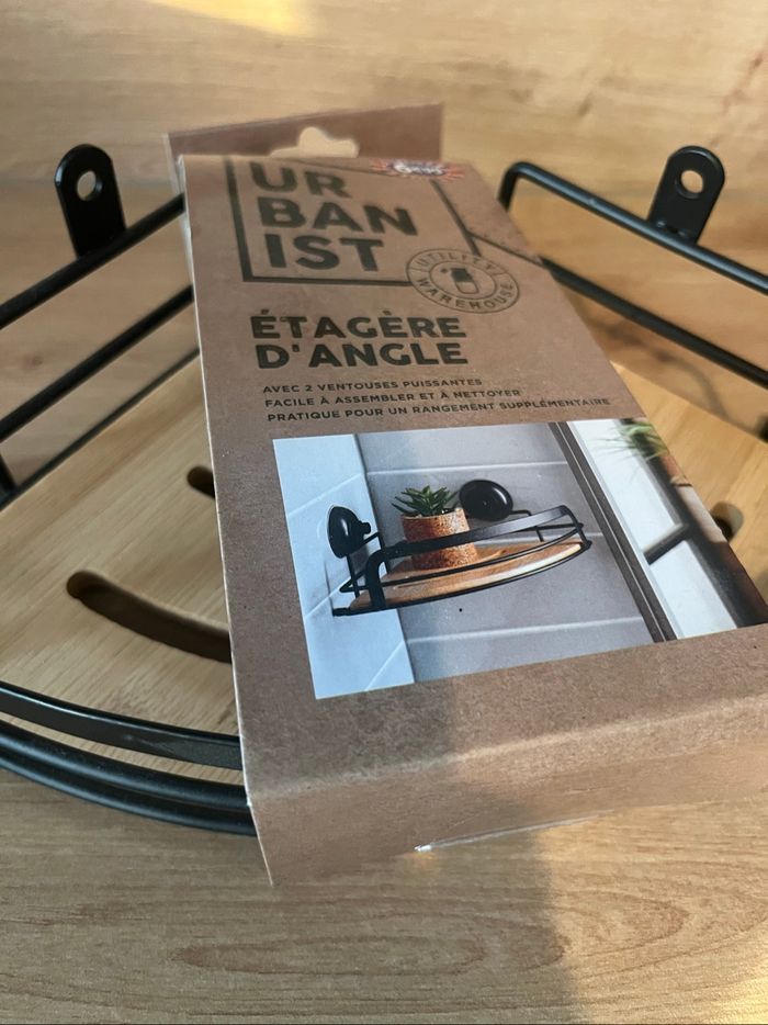 Étagère d’angle bois et métal - photo numéro 3