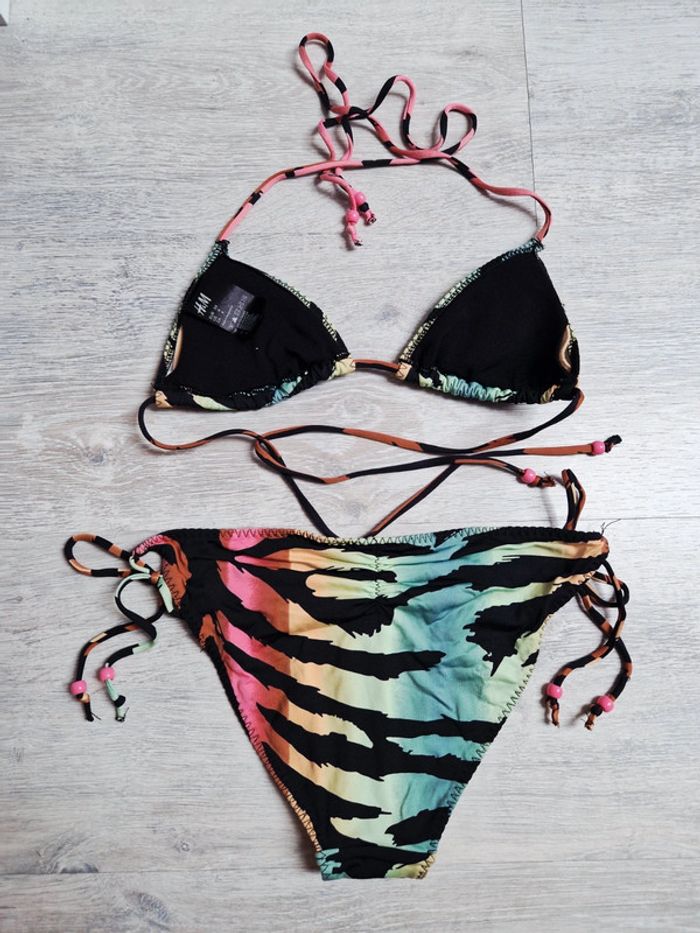 Maillot de bain bikini 2 pièces H&M haut en triangle rembourré 34 et bas en 36 - photo numéro 8
