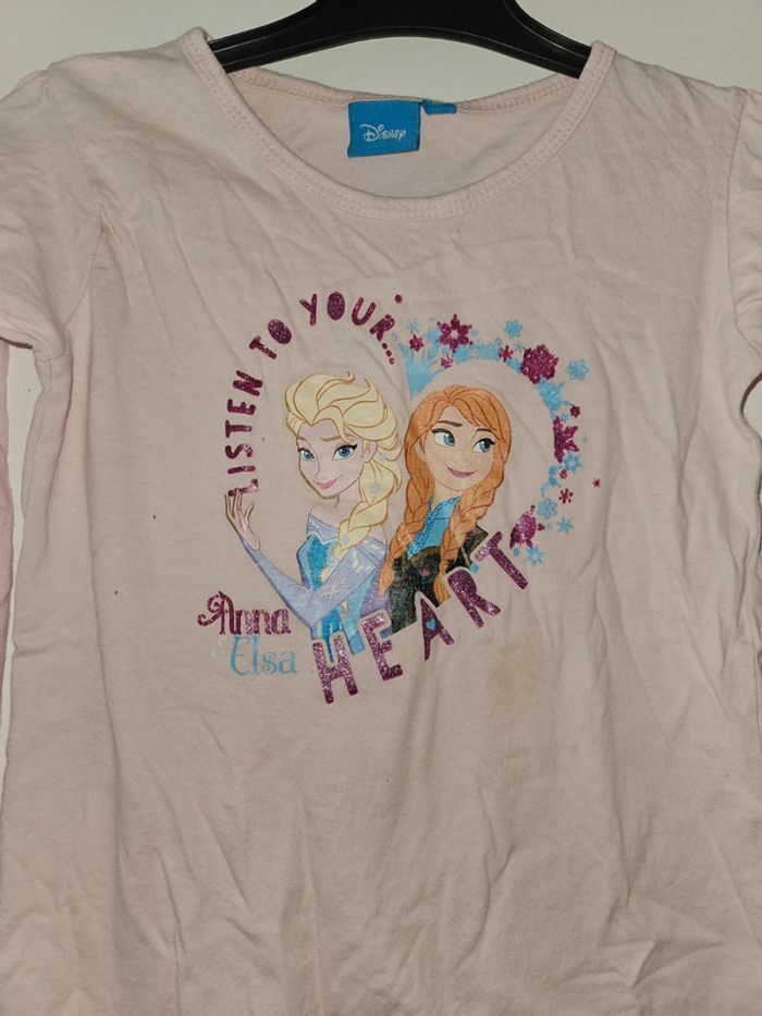 Tee-shirt manche longue fille Disney reine des neiges 6 ans - photo numéro 2