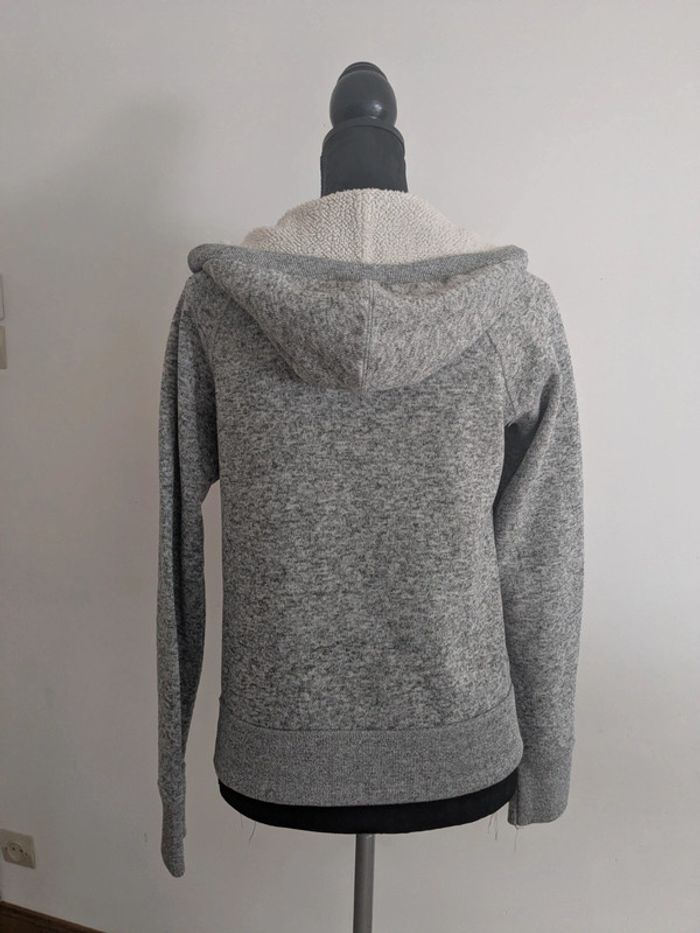 Veste a capuche femme a zip grise - photo numéro 3