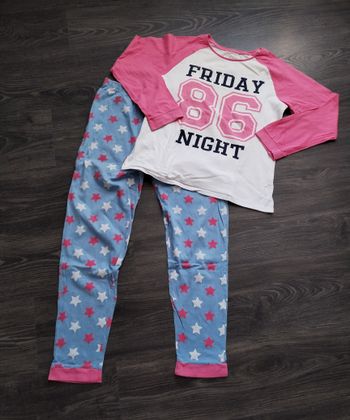 Pyjama 2 pièce rose et bleu 14 ans XS Tex