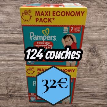 Couches Pampers baby dry pants taille 7 / 124 couches