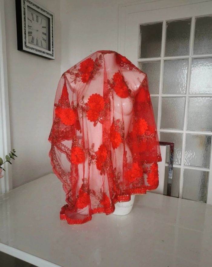 ❤️🤍Magnifique Robe Oriental 3 Pièces Fleurs Relief ❤️🤍 - photo numéro 5