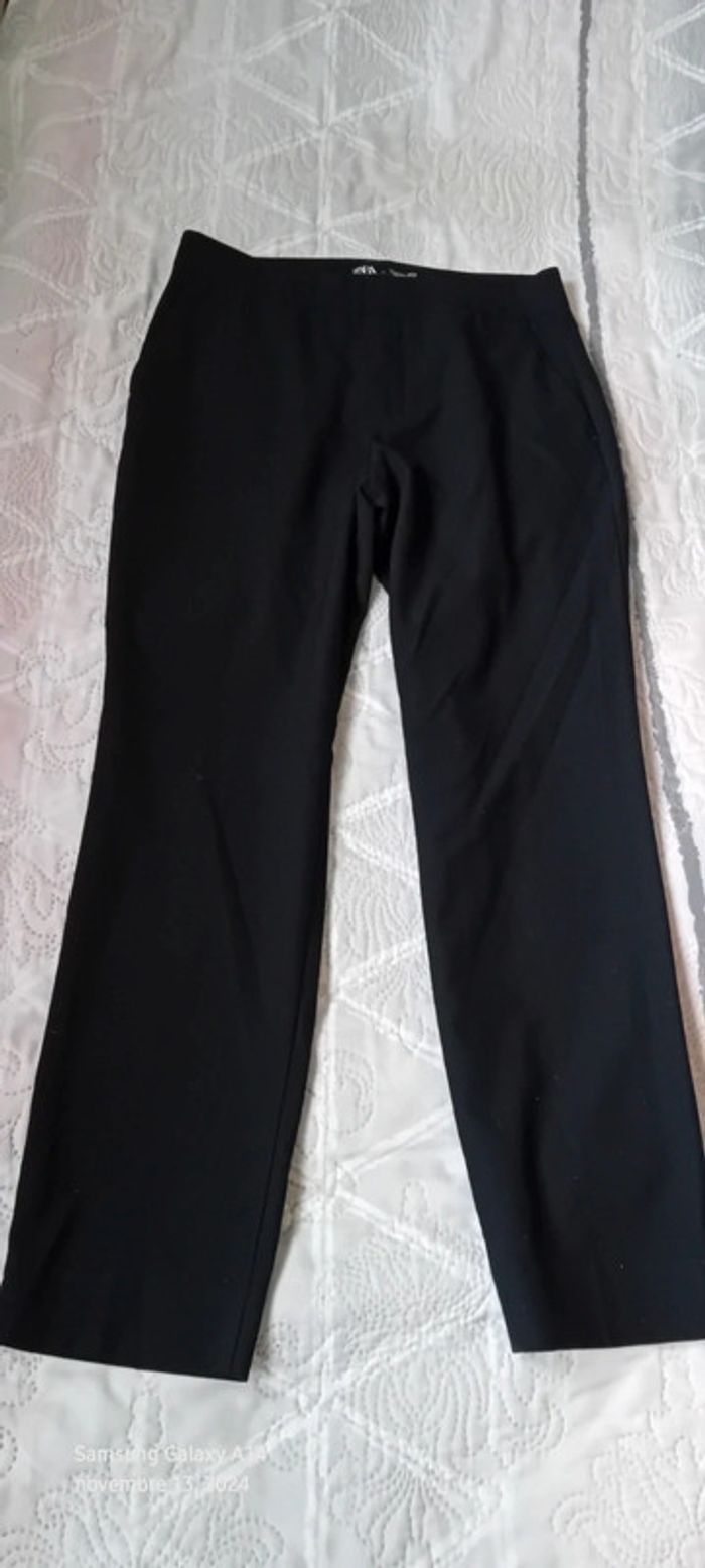 Pantalon léger habillé coupe droite noir femme XS zara - photo numéro 6