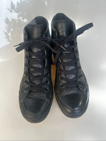 Converses montantes noires similicuir