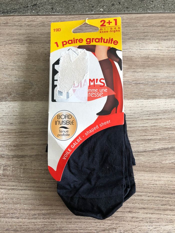 Lot de 3 mi-bas DIM noir neufs