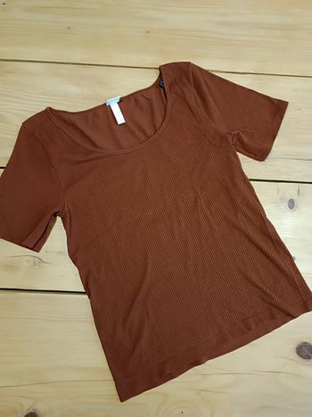Tee-shirt collant marron taille M neuf