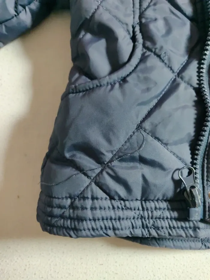 Veste matelassée Lefties Baby taille 9/12 mois bleu marine capuche détachable intérieur polaire - photo numéro 8