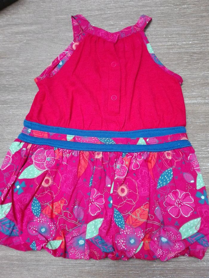 Robe été bretelles bebe fille 6 mois compagnie des petits rouge fleurs liberty neuf - photo numéro 2