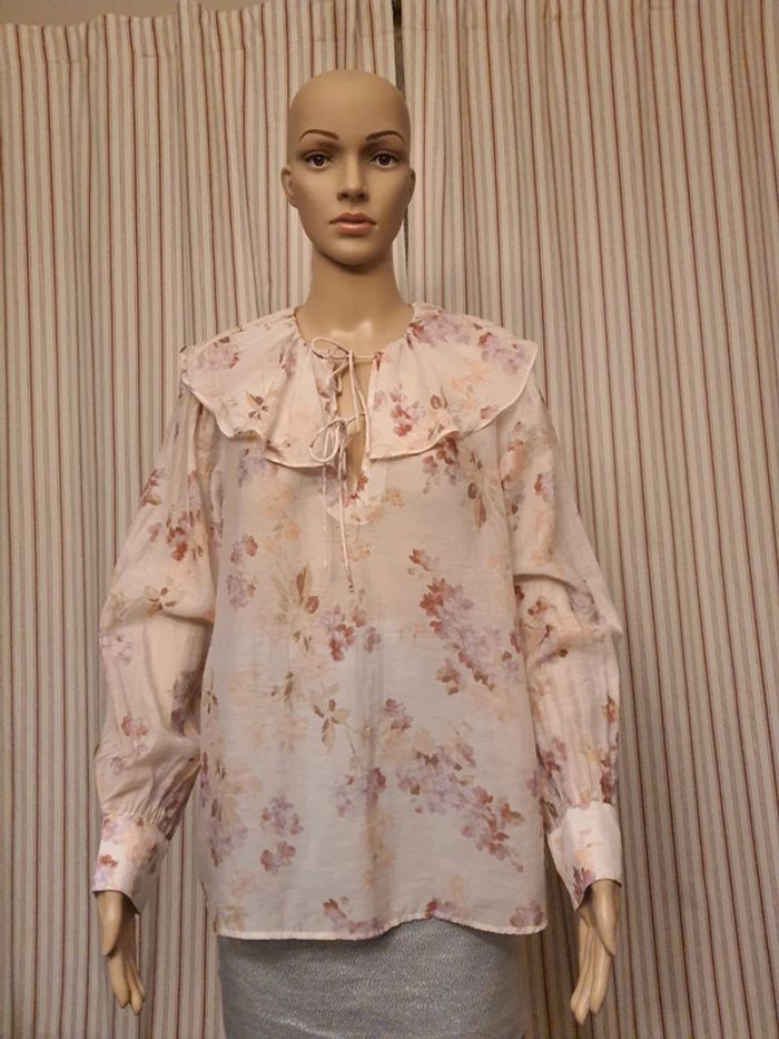 Jolie Blouse blanche fleuries H&M eur M - photo numéro 4