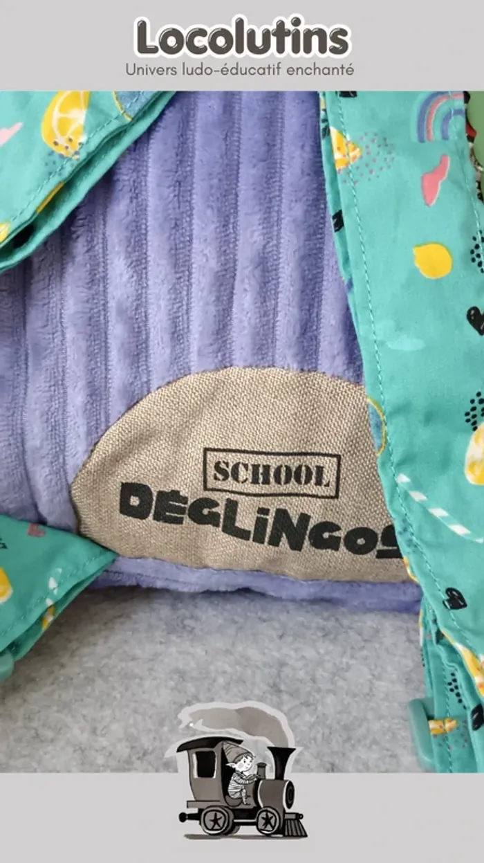 🚂 Sac à dos enfant Déglingos Kiprokos ▪ zèbre licorne violet turquoise - photo numéro 4