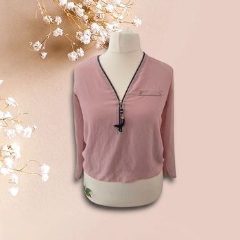 Blouse rose à dentelle - taille unique