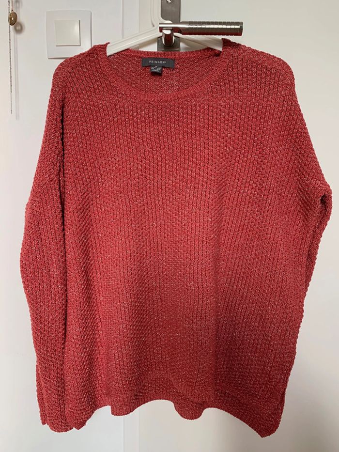 Pull vieux rose pailleté Primark T.XS TBE