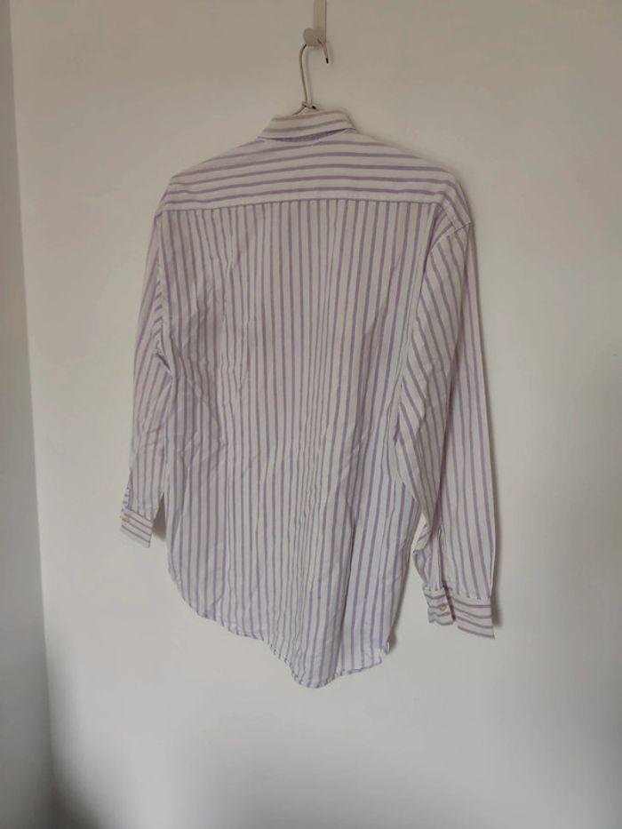 Chemise rayée violette Avec brio paris 44 motif canard vintage - photo numéro 4