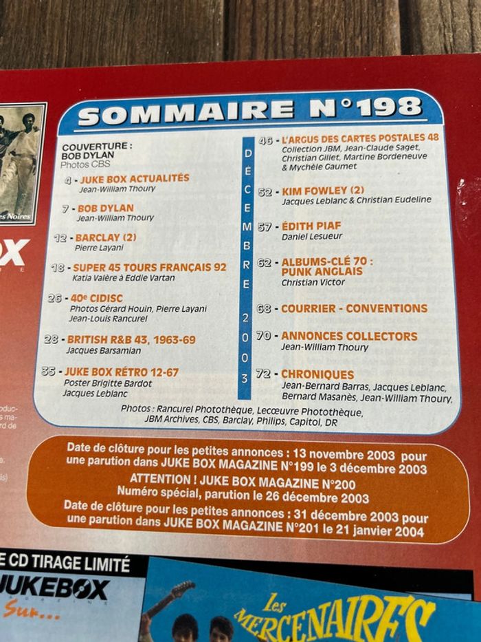 Revue jukebox magazine - 198 - décembre 2003 - photo numéro 2