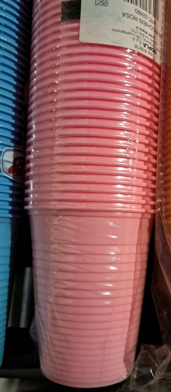 Lot de 100 gobelets plastique roses