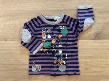 T-shirt manches longues violet et gris kitchoun 1 mois