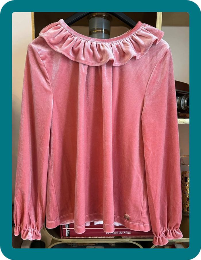 Blouse velours col froncé 10 ans - Carrément Beau