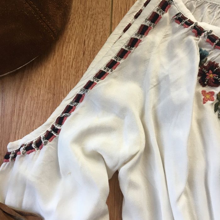 Blouse écrue broderie 🌼 Camaïeu 🌼 38 - photo numéro 6