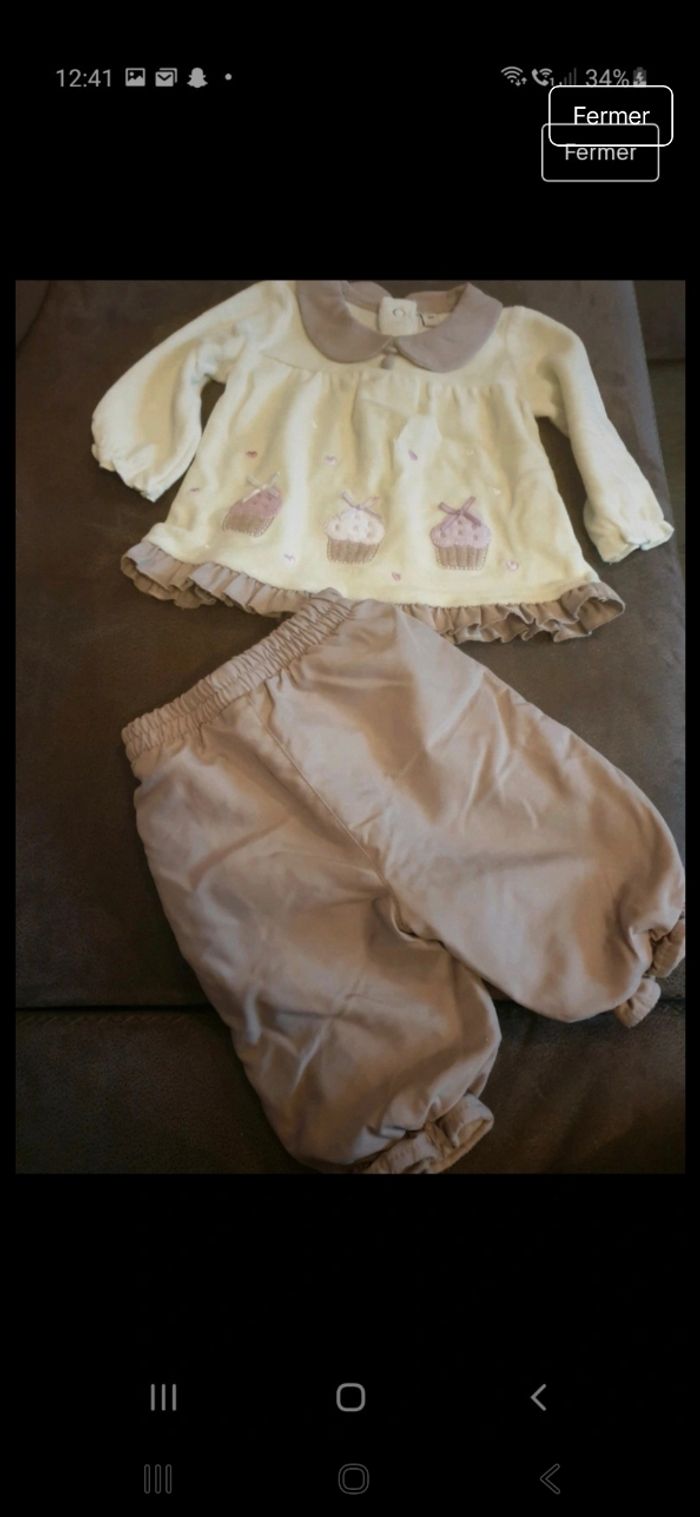 Ensemble chaud fille 3 mois