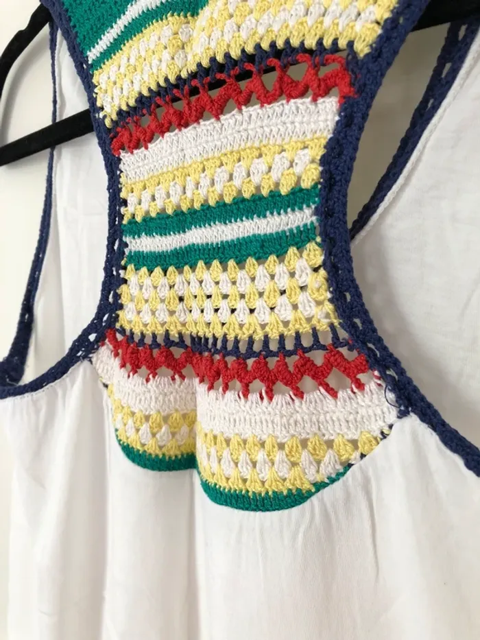 Débardeur blanc et broderie IKKS taille S - photo numéro 4