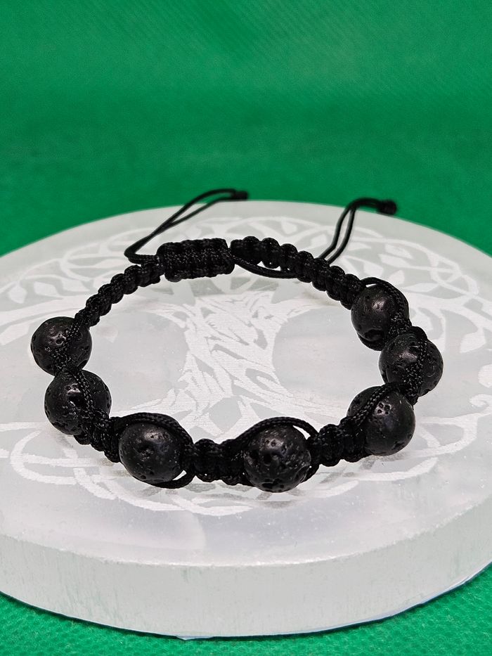 Macramé Bracelet en Pierre de Lave - photo numéro 2