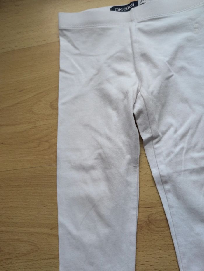 Legging tricot uni blanc fille Okaidi 3 ans - photo numéro 3
