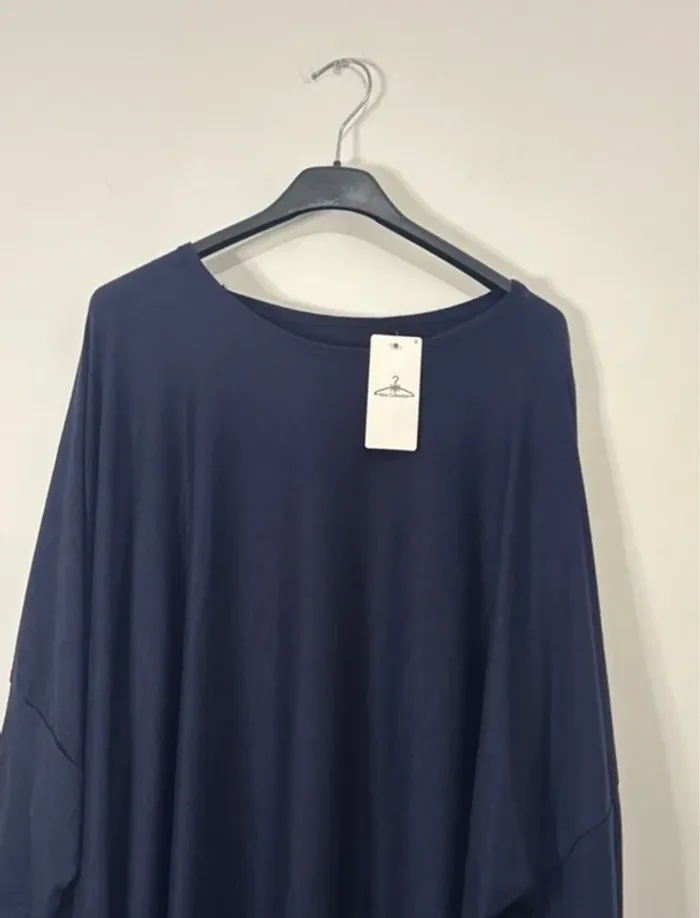 Tunique Femme Bleu Marine – Manches Longues – Grande Taille (jusqu’au 56) - photo numéro 2