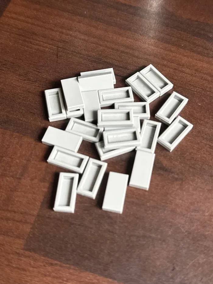 20 Tile Lego 1 x 2 ref 3069 Light Bluish Gray