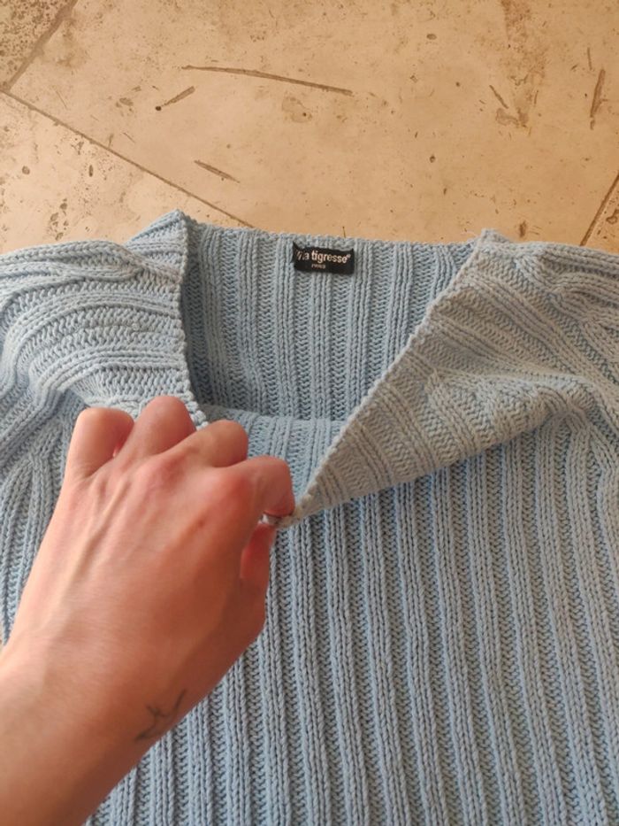 Pull Lili la tigresse bleu clair vintage y2k - photo numéro 3