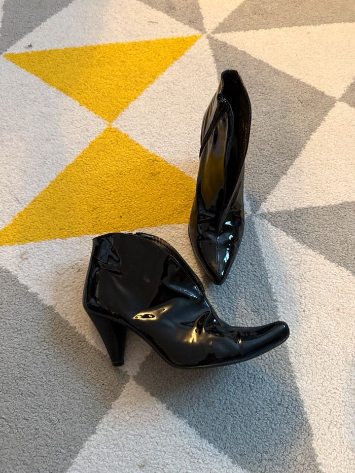 Bottines en cuir verni France Arno Taille 37 - photo numéro 3
