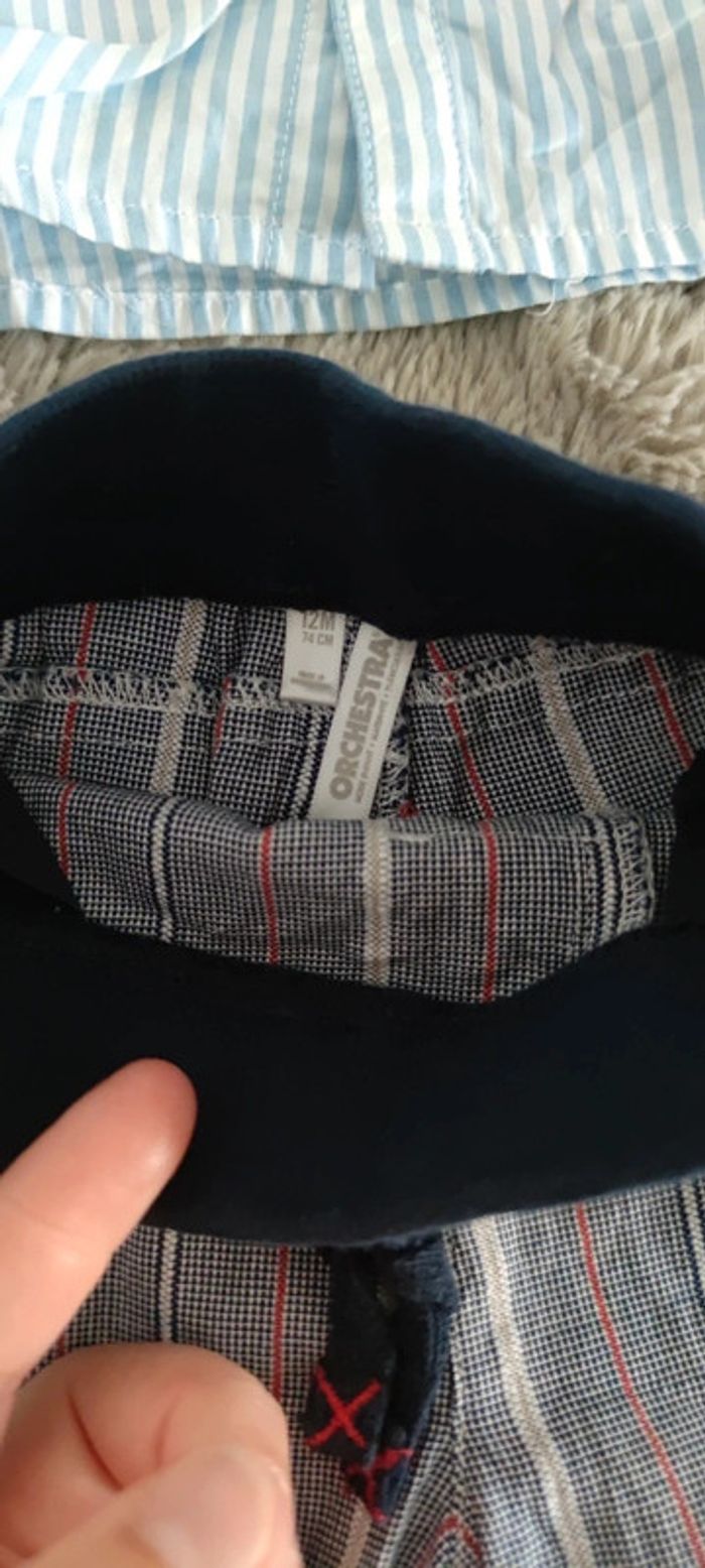 Lot short + chemise manches courtes bébé garçon 12 mois - photo numéro 2