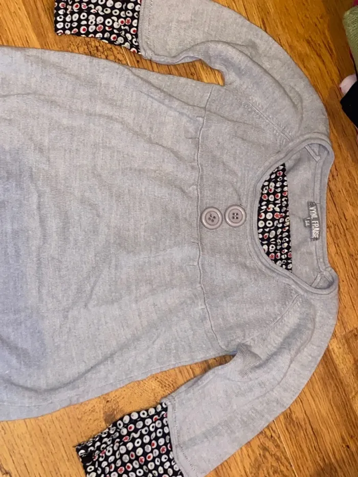 Pull gris 2 en 1 - photo numéro 2
