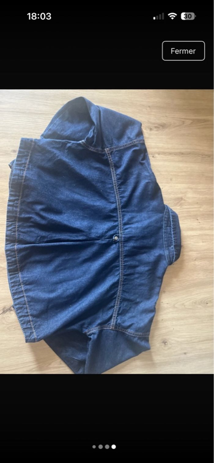 Veste chemise jeans bleu brut Zara - photo numéro 4