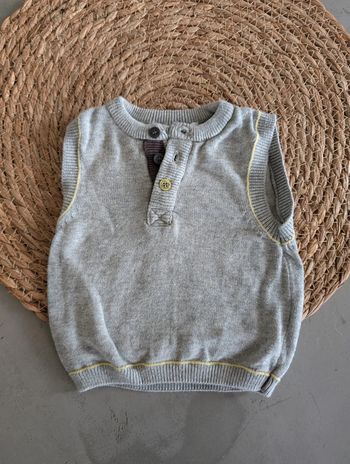 Gilet sans manches garçon gris 1 mois Kitchoun