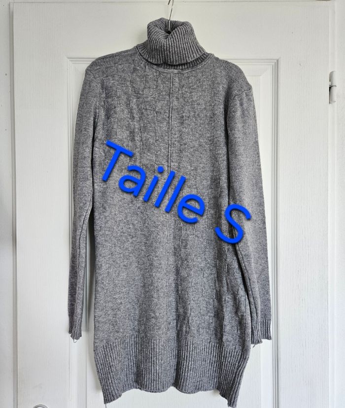 Robe pull gris chiné taille S