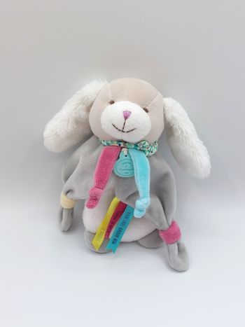 DOUDOU ET COMPAGNIE chien Toopi mon doudou tout doux gris blanc grelot DC3071