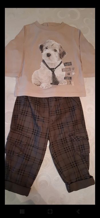 Ensemble pantalon et tee shirt chien 6 mois