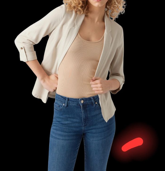 Blazer en lin Vero Moda - Vmjesmilo - Silver Lining - photo numéro 2