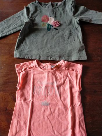 Lot t-shirt tape à l'oeil 12 mois